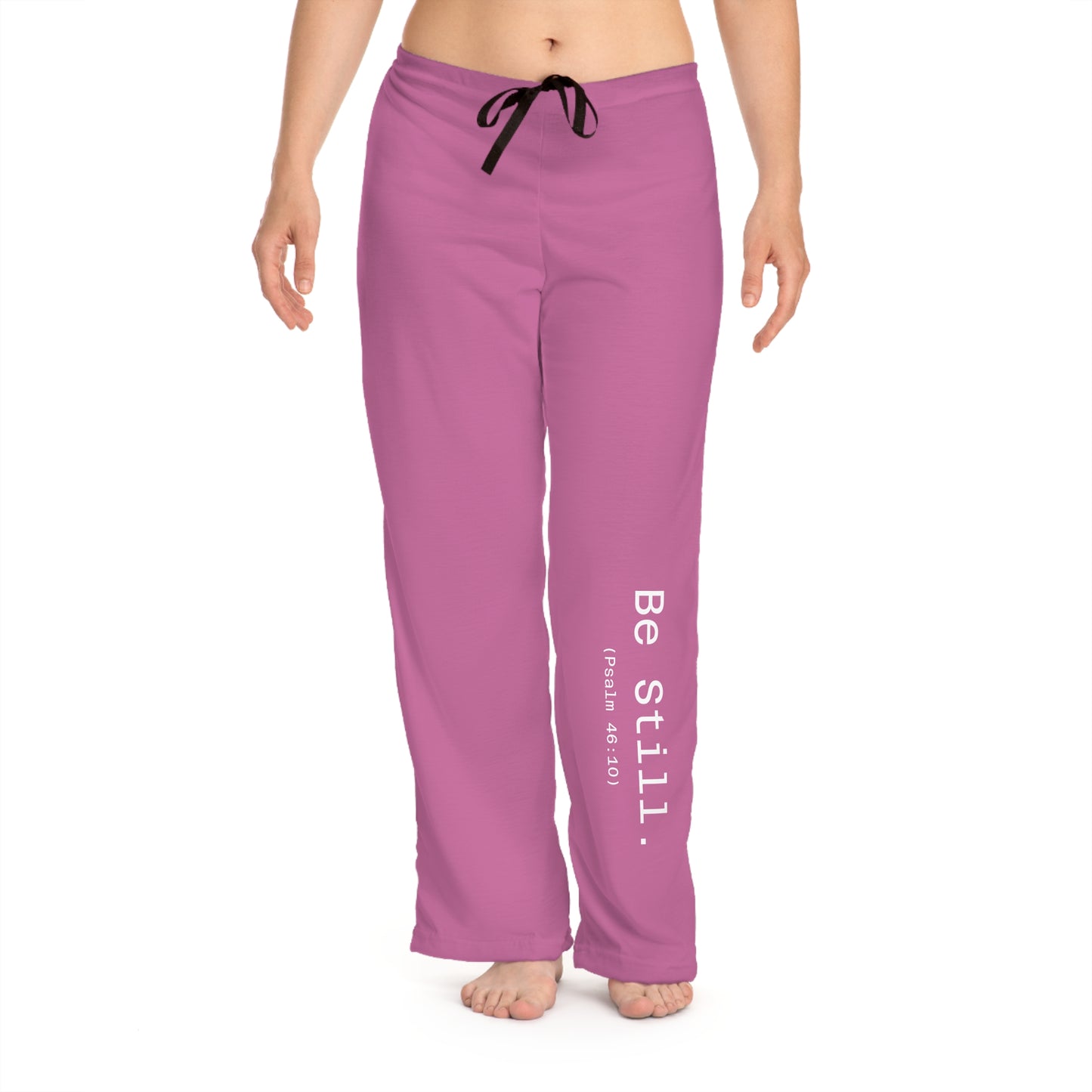 “Be Still” Women’s Light Pink Faith Pajama Pants – Christian Lounge Pants Inspired by Psalm 46:10