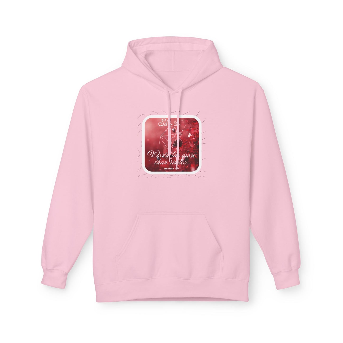 “She is Worth Far More Than Rubies” – Women’s Christian Hoodie | Proverbs 31:10 Faith Apparel
