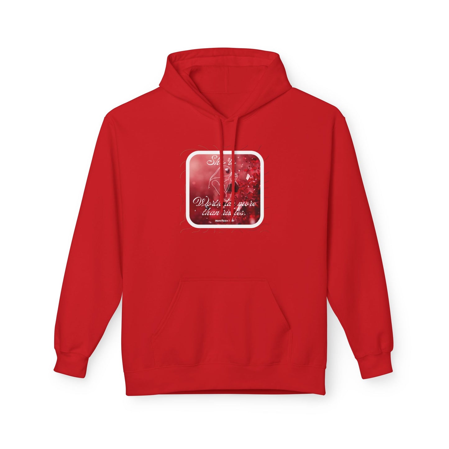 “She is Worth Far More Than Rubies” – Women’s Christian Hoodie | Proverbs 31:10 Faith Apparel