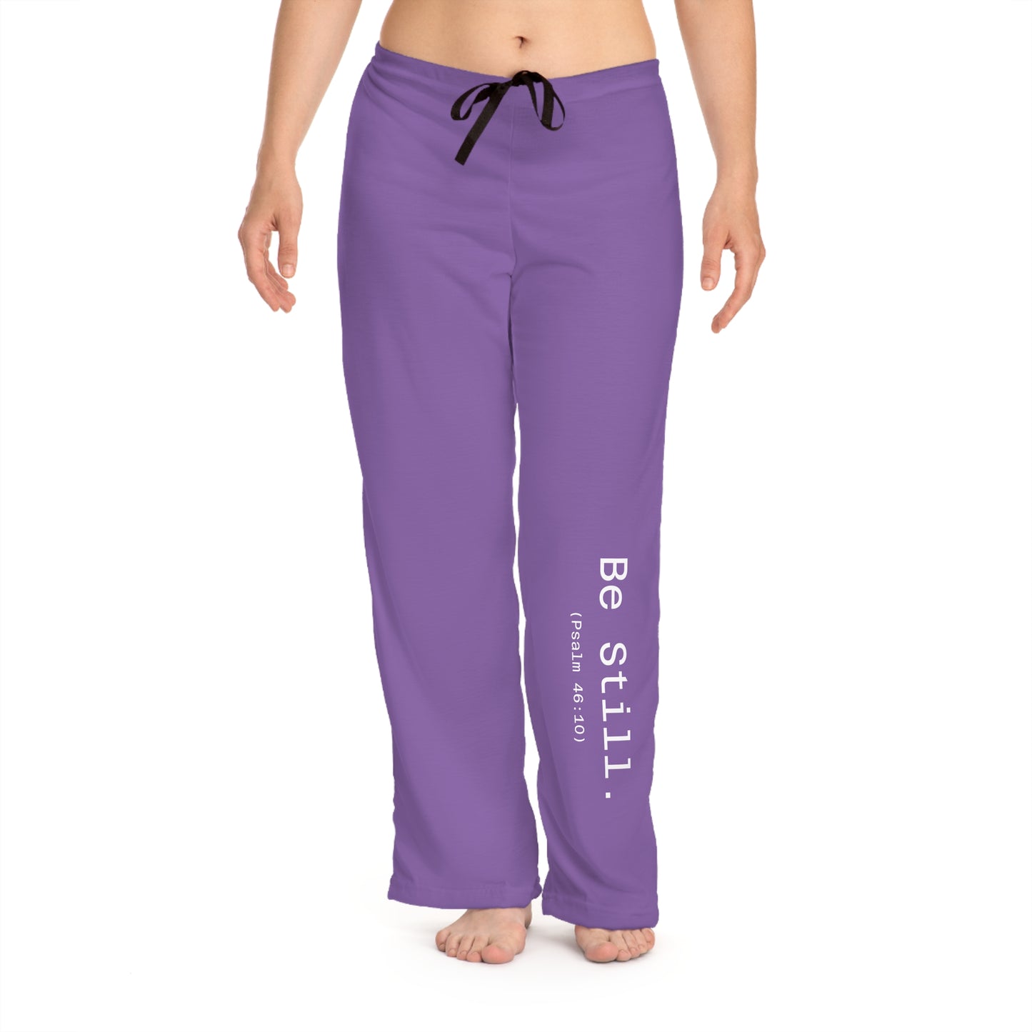 “Be Still” Women’s Light Purple Faith Pajama Pants – Christian Lounge Pants Inspired by Psalm 46:10