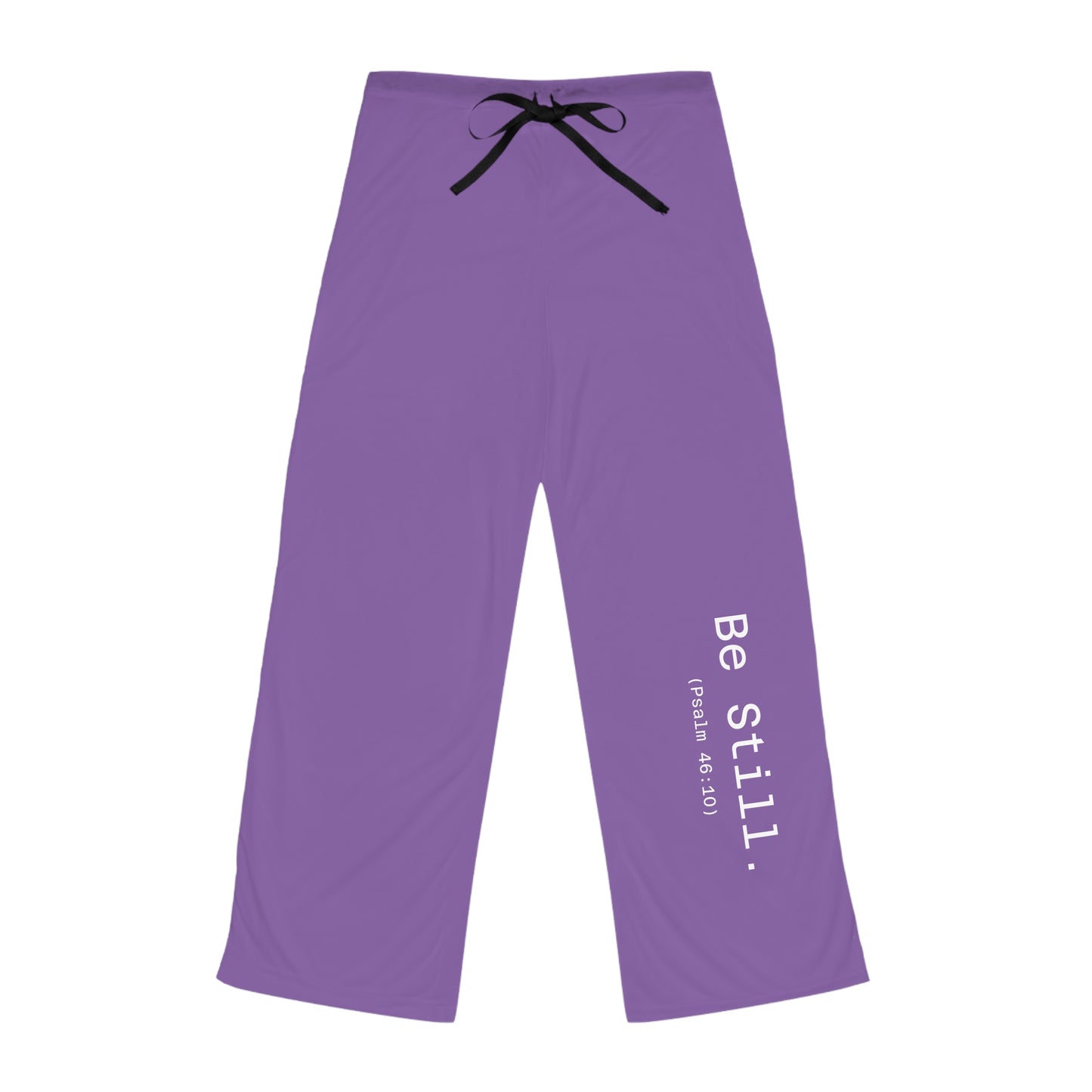“Be Still” Women’s Light Purple Faith Pajama Pants – Christian Lounge Pants Inspired by Psalm 46:10